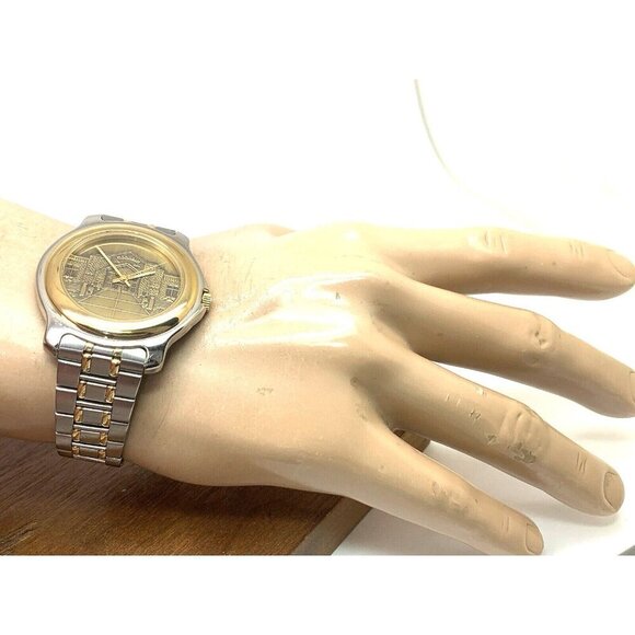 Manheim Auto Auction Men's Watch Quartz Gold Dial Two Tone Stainless Steel 40mm - Picture 4 of 14